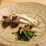 勢麟 - お通し　稚鮎やバイ貝