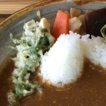 Osusowakeyasainoresutorammatsubara - ダムカレー（山菜の天ぷら）