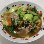 八紘学園 農産物直売所 - 【2019年05月】購入した青梗菜で炒め物。