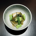 銀座ふじやま - 蒸しアワビ、肝の飯蒸し