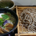 à la 麓屋 - ペペロン風あさりつけそば(温玉入り)     950円