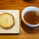 かきぞえ食堂 - スープ、パン（パスタランチセット）