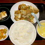 帝里加 - スタミナ焼肉定食（￥700）。定食人気ナンバーワン、甘辛い味付けの豚野菜炒め