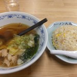 ラーメン大将 菊水元町店 - 一番セット。値段が高くなって、ワンタンスープの量が減ってました…