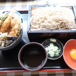 三門そば店 - 天丼＋そばセット 2019.5月