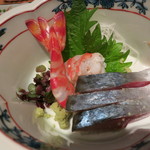 達 菊うら - お造り（鯖と車海老）