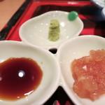 達 菊うら - ステーキの薬味