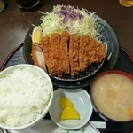 とんかつ 和栗 - 上ロースかつ定食、ご飯大盛り