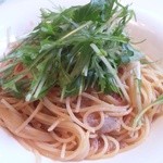 イタリアン スースースー - 薩摩黒豚と完熟トマトの和風オイルパスタ