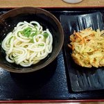 本場さぬきうどん親父の製麺所 - かけうどん(小)＆野菜かき揚げ