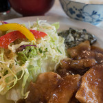 トライ - 豚肉の生姜焼(ライス・味噌汁・小鉢付き)：750円／2019年5月