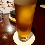 酒炭肴 さゝ木 - 生ビール(スーパードライ)600円