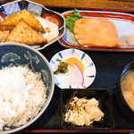 天ぷら 彦まつ - ランチ。焼き魚と揚げ野菜豆腐