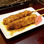 九州産 みつせ鶏のつくね（串焼き2本） / 紅茶鴨のつくね（串焼き2本）