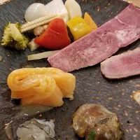 ポワン ドゥ デパー - 前菜盛り合わせ
                    全て好みだった♪美味しすぎて単品注文したものも(笑)