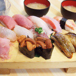 魚河岸寿司 - おまかせの松(6000円・外税)のにぎり12貫(1人前)