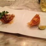 MASA’S KITCHEN - ②本日の揚げ物（エビ・イカの包み揚げネギソースパクチー乗せ）