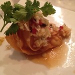 MASA’S KITCHEN - ②本日の揚げ物（エビ・イカの包み揚げネギソースパクチー乗せ）