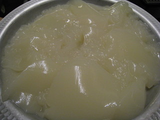 Shamokichi - 博多風水炊きの「スープ焚き」は、ご覧のようにコラーゲンたっぷり！
