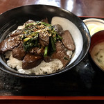 Ajishin - 蝦夷鹿肉の深山丼、ご飯が柔らか目