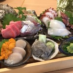 野毛 すし 釣りきん - 旬の魚魂・刺身10点盛り合わせ　各2切れ1,800円+一切れ追加900円（外税）