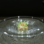 レストラン ラ・フロレゾン・ドゥ・タケウチ - LA ST-JACQUES 北海道産帆立貝と甘海老のタルタル ケッパー風味 うずら卵と知多半島産マイクロリーフを添えて☆ 