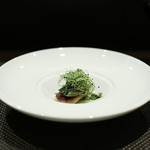 レストラン ラ・フロレゾン・ドゥ・タケウチ - LE FOIE GRAS スペイン産フォアグラのア・ラ・プランチャ 山菜とふきのとうのブイヨンを注いで☆ 