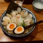和風楽麺 四代目 ひのでや - はまぐり（大盛り）+味玉