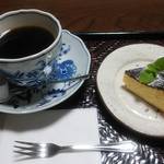 和のギャラリーなかむら - ケーキセット‐バスクチーズケーキ