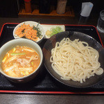 東京うどん - 味噌肉汁うどん880円+ランチ鮭ご飯サービス