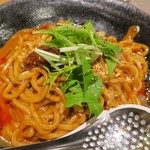 シビカラ担担麺 飯塚 - ・「麻辣汁無し担担麺~蘇芳~(\800)」のアップ。