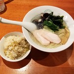 麺屋 六感堂 - じゃこと蕗と揚げ炊き込みご飯＋冷製しじみ潮ＳＯＢＡ
