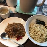 駅前スタンド 湯気 with 旬香亭 - 湯気ソバ（温）・ミニカレーセット・割スープ