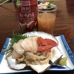 金ちゃん - ホタテ尽くし①ホタテの刺身…新鮮！