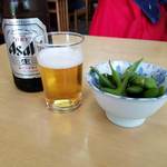 菊よし - ビールと枝豆