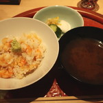 てんぷら 深町 - 天バラ･赤だし･漬物