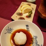 花仙庵 仙仁温泉 岩の湯 - ステーキの薬味