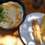 山越うどん - かまたま（大）・いか天・ごぼう天