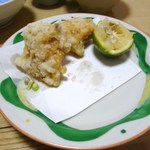 Nishikiya - ふぐの唐揚げ　１つ食べちゃった；