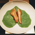 野嵯和 - ●ミルガイ、肝、ワサビの葉