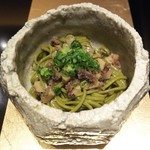 野嵯和 - ●茶蕎麦、アワビ、肝