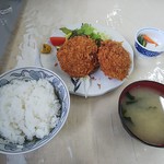 Hashimotoya Shiyokudou - 手作りメンチ定食 650円