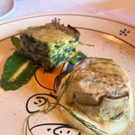アンティキサポーリ - ⑥プーリア産チコーリアとチポッロッティのフリッタータ＆野菜のトルティーノ ペコリーノソース