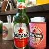 ajiantaishuusakabawarumbari - ビンタン（￥650）。インドネシアを代表するビール、瓶のままワイルドに！