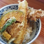 天婦羅 あぶら屋 - 大海老天丼　1100円