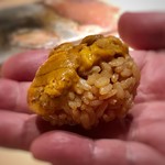 菊鮨 - ◆雲丹（大村）・・赤酢のシャリと合います。