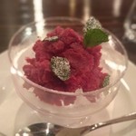 ズッペリア オステリア ピティリアーノ - 季節のソルベット（ブラッドオレンジ）