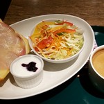 プロント - ハムチーズトーストセット：450円 (2019/3)