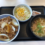 Yoshinoya - 沖縄そば牛丼セット（アタマ大盛り）