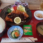 嵯峨海 - 味噌カツ定食ご飯大盛り